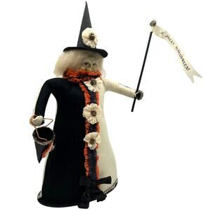 Vtg Bethany Lowe 21" Jolly Witch Folksy Paper Mache Whimsigoth Halloween Spooky